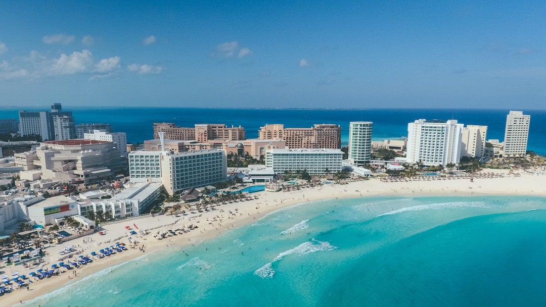 vista de la playa en Cancún, Quintana Roo
